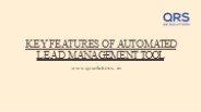 Key Features of Automated Lead Management Tool - appRetail