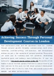 Achieving Success Through Personal Development Courses in London