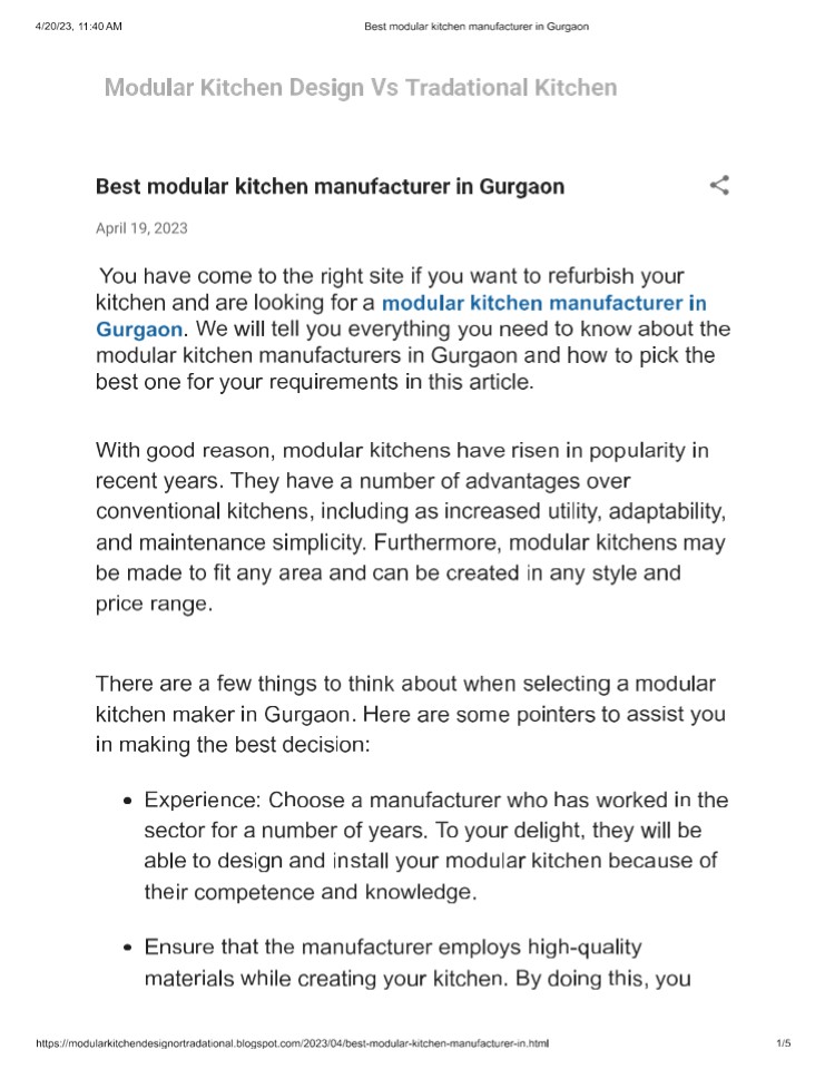 modular kitchen manufacturer in Gurgaon