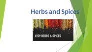 Herbs and Spices