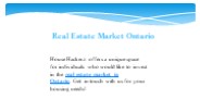 Real Estate Market Ontario