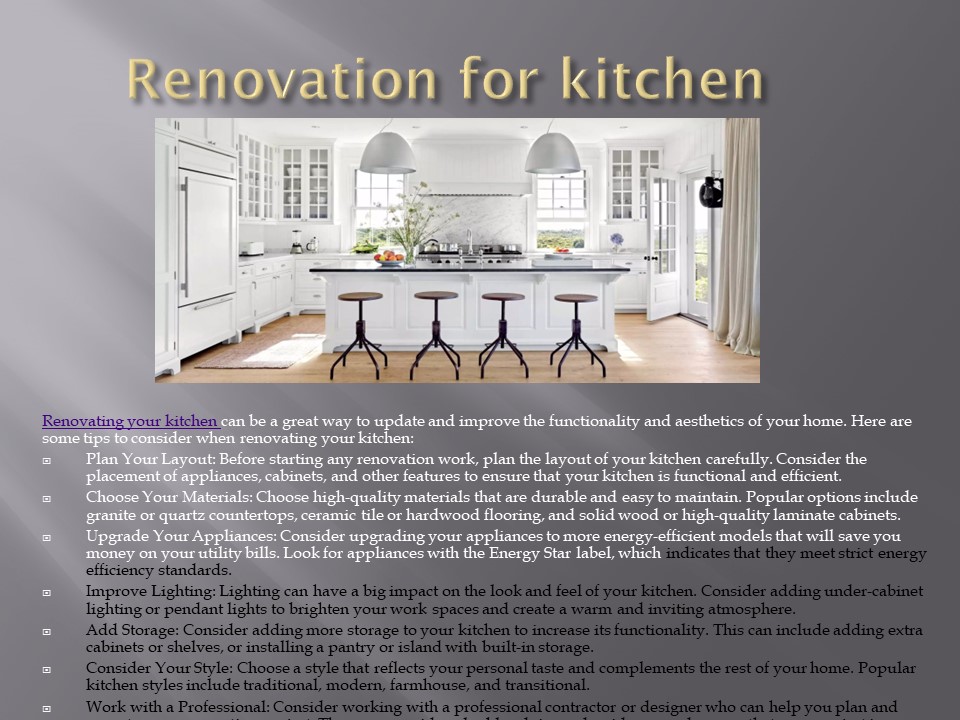 PPT – Renovation for kitchen PowerPoint presentation | free to download ...
