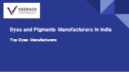 Dyes and Pigments Manufacturers