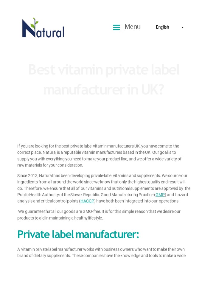 Best vitamin private label manufacturer in UK? - Natural Private Label