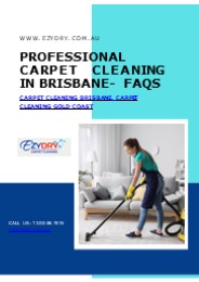 Professional Carpet Cleaning In Brisbane- FAQS