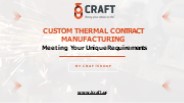 Custom Thermal Manufacturing Equipment - Craft Group
