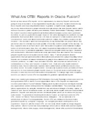 What Are OTBI Reports In Oracle Fusion?