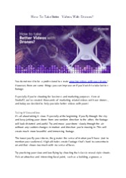 How To Take Better Videos With Drones?