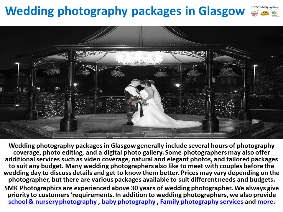 Wedding photography packages in Glasgow