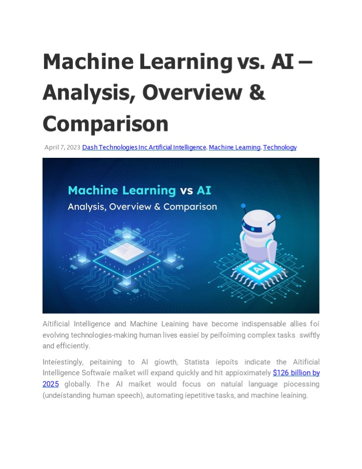 Machine Learning vs. AI – Analysis, Overview & Comparison presentation ...
