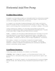 Horizontal Axial Flow Pump