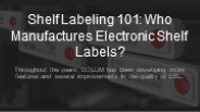 Who Manufactures Electronic Shelf Labels?