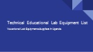 Technical Educational Lab Equipment Manufacturers