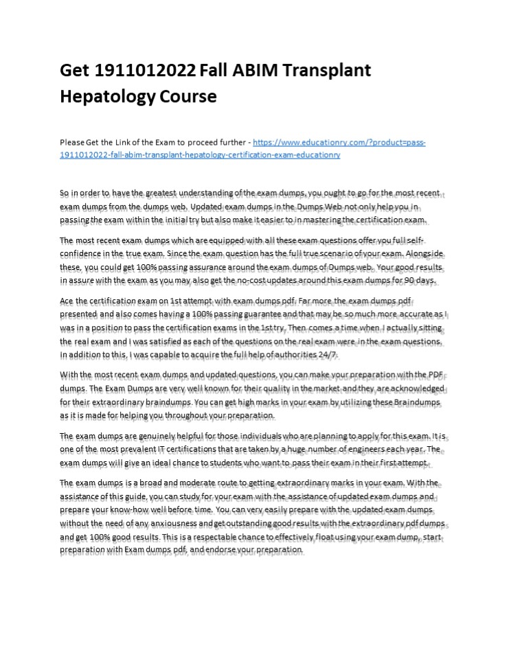 1911012022 Fall ABIM Transplant Hepatology