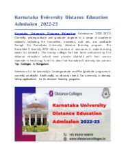 Karnataka State Open University Distance Education