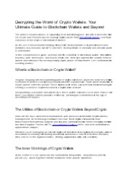 What are a cryptocurrency wallet and a blockchain?