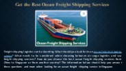 Get the Best Ocean Freight Shipping Services