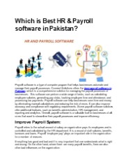 Which is Best HR & Payroll software in Pakistan?