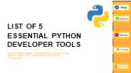 5 Essential Python Developer Tools