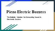 Understanding Piezo Electric Buzzers: A Comprehensive Guide