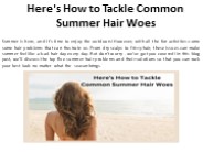 Common Summer Hair Problems and Solutions