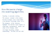 How Metaverse change the searching algorithms