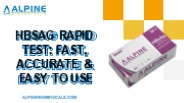 HBSAG RAPID TEST: FAST, ACCURATE & EASY TO USE