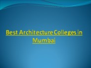 Best Architecture Colleges in Mumbai