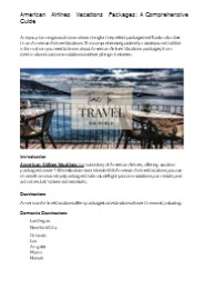 American airlines vacations