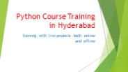 Python Course Training in Hyderabad