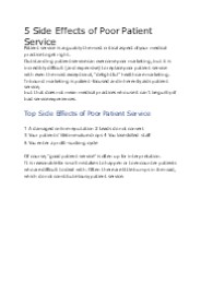 5 Side Effects of Poor Patient Service