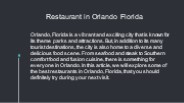 Restaurant in Orlando Florida