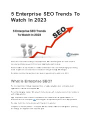 5 Enterprise SEO Trends To Watch In 2023