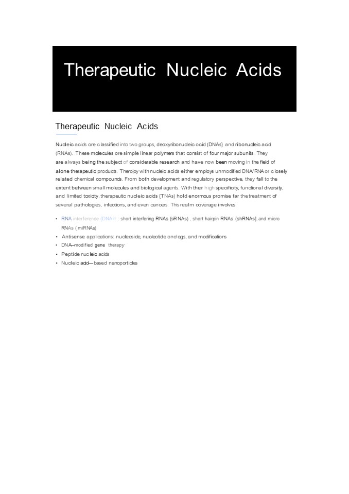 PPT Therapeutic Nucleic Acids PowerPoint presentation free to view