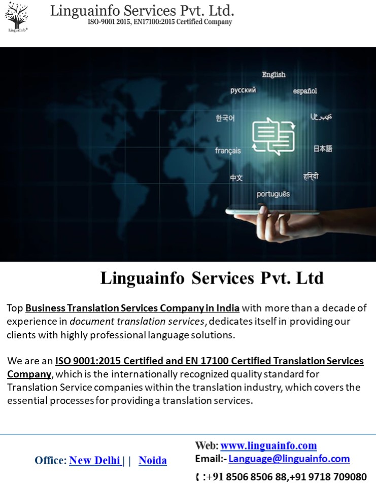 PPT No.1 Certified Language Translation Company In IndiaLinguainfo