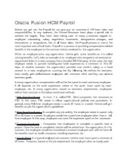 Oracle Fusion HCM Payroll