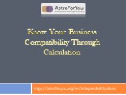 Know your business compatibility through calculation