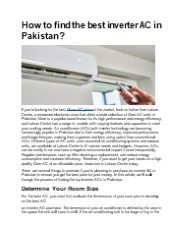 How to find the best inverter AC in Pakistan?