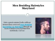Men Braiding Hairstyles Maryland