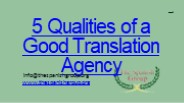 5 Qualities of a Good Translation Agency