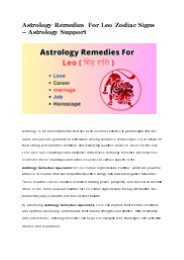 Astrology Remedies For Leo Zodiac Signs