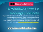 Windows Firewall is Blocking QuickBooks