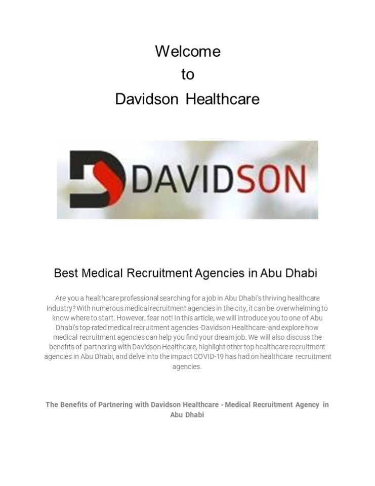 Best Medical Recruitment Agencies in Abu Dhabi