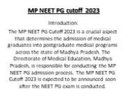 MP NEET PG cutoff 2023