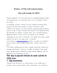 Future of Payroll outsourcing: Payroll trends in 2023
