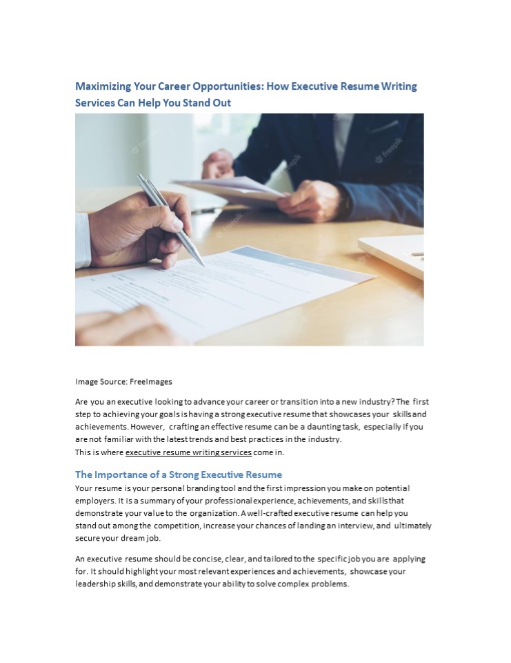 executive resume writers