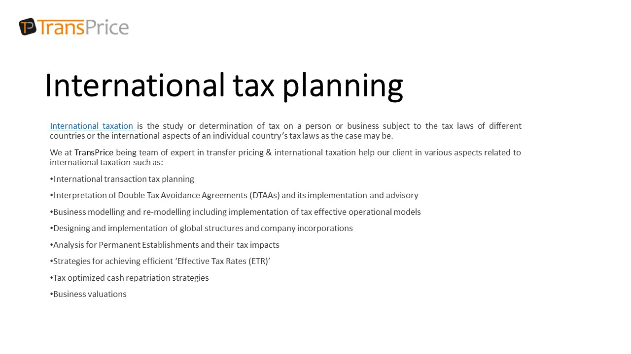 International tax planning