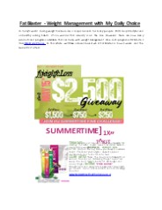 Fat Blaster - Weight Management with My Daily Choice