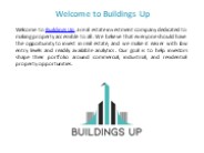 Start Your Property Investment with Buildings Up