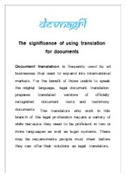The significance of using translation for documents